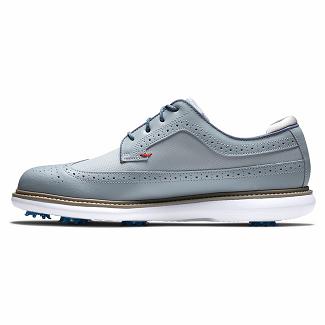 Men's Footjoy Traditions Spikes Golf Shoes Grey NZ-599841